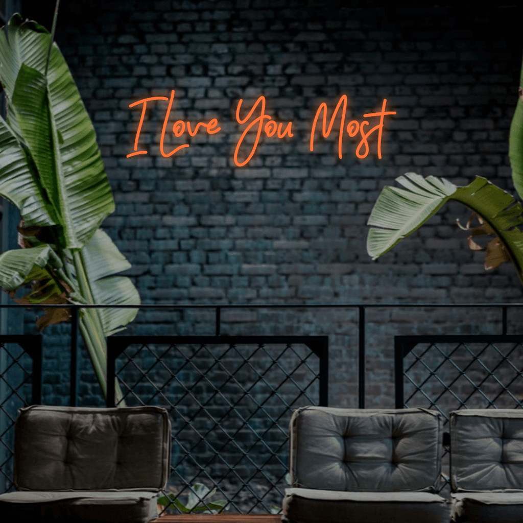 Orange I Love You The Most Wedding or Engagement LED Custom Neon Sign, Get it as a gift. Free Shipping Australia.