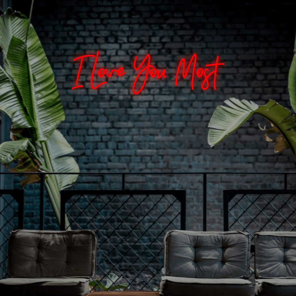 Red I Love You The Most Wedding or Engagement LED Custom Neon Sign, Get it as a gift. Free Shipping Australia.