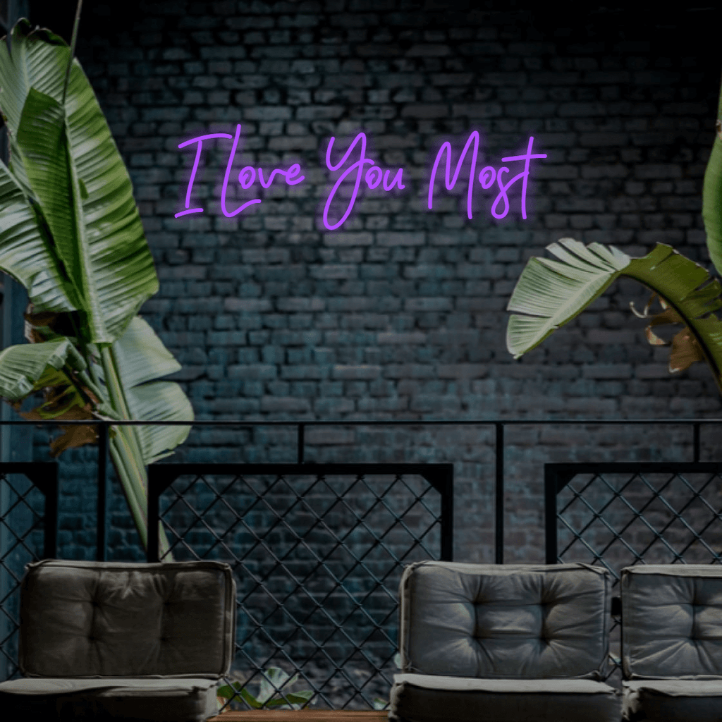 Aurora Purple I Love You The Most Wedding or Engagement LED Custom Neon Sign, Get it as a gift. Free Shipping Australia.