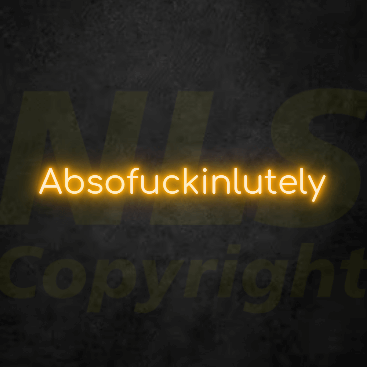 Absolutely custom neon signs in gold colour