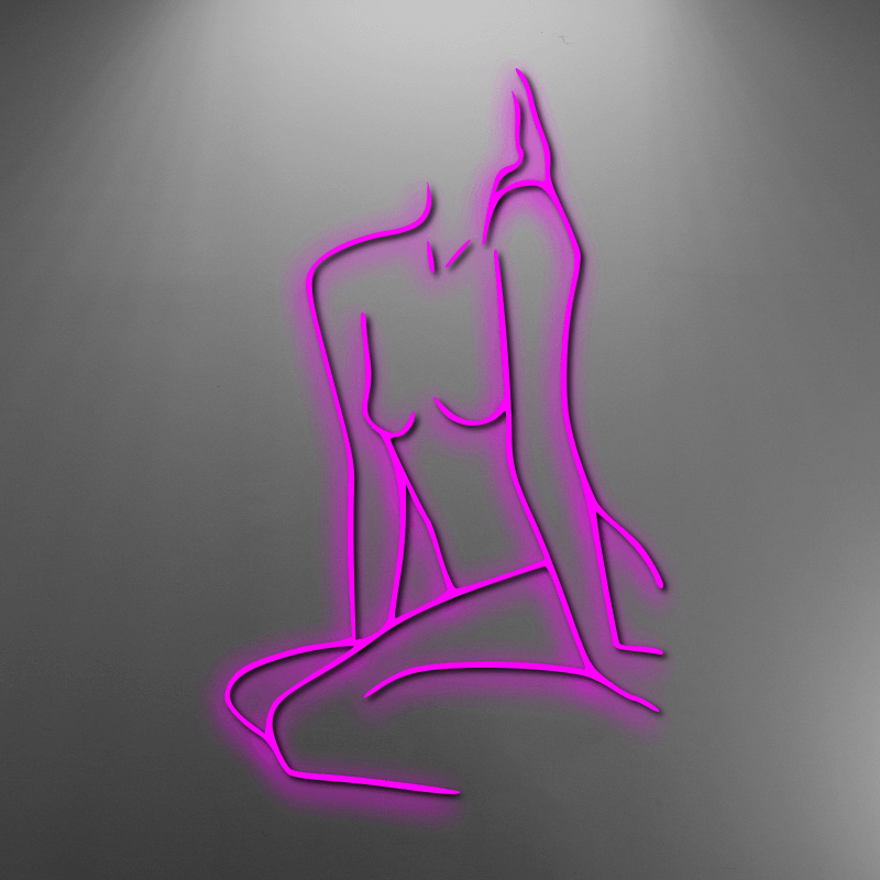 Line drawing femme body custom neon sign. Available white, warm white, light pink, red, baby blue, electric blue, apple green, bright orange, deep red and rose purple. Create a neon sign for bedroom or living room. Premium LED neon tubing with 7mm acrylic clear backing, cut to shape. Perfect wall light for your room or business or as a wedding neon light. Free delivery in Australia. Neonlightsigns create the best neon sign 2021 online & cheap to create your personalised custom neon.