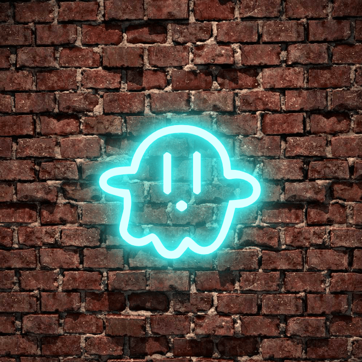 Baby Ghost custom neon sign & LED Light. Available white, warm white, light pink, red, baby blue, electric blue, apple green, bright orange, deep red and rose purple. Create a neon sign for bedroom or living room. Premium LED neon tubing with 7mm acrylic clear backing, cut to shape. Perfect wall light for your room or business or as a wedding neon light. Free delivery in Australia. Neonlightsigns create the best neon sign 2021 online & cheap to create your personalised custom neon.