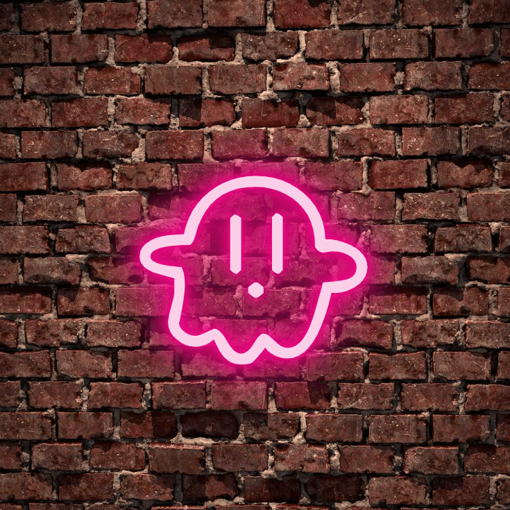 Baby Ghost custom neon sign & LED Light. Available white, warm white, light pink, red, baby blue, electric blue, apple green, bright orange, deep red and rose purple. Create a neon sign for bedroom or living room. Premium LED neon tubing with 7mm acrylic clear backing, cut to shape. Perfect wall light for your room or business or as a wedding neon light. Free delivery in Australia. Neonlightsigns create the best neon sign 2021 online & cheap to create your personalised custom neon.