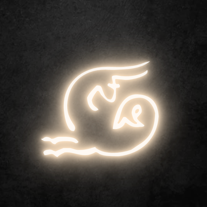 White neon clearance light sign